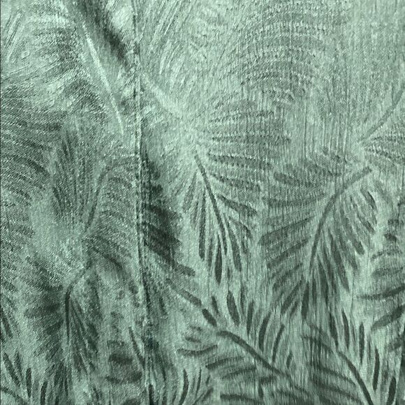 H&M Green Kaftan Midi Maxi Dress Palm Leaf Print Belted V-Neck‎ US 6 - Picture 10 of 16